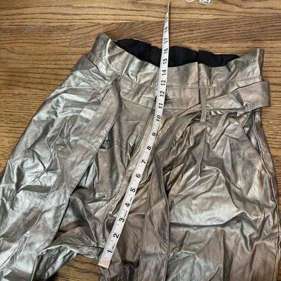 🤑WHO WHAT WEAR silver paper‎ bag pants - Picture 9 of 10